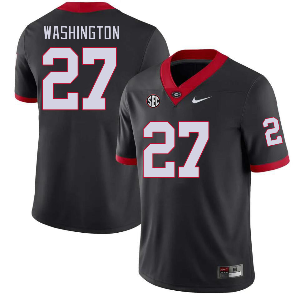 Georgia Bulldogs Men's C.J. Washington #27 Black Stitched College UGA Football Jersey 23TB013XH